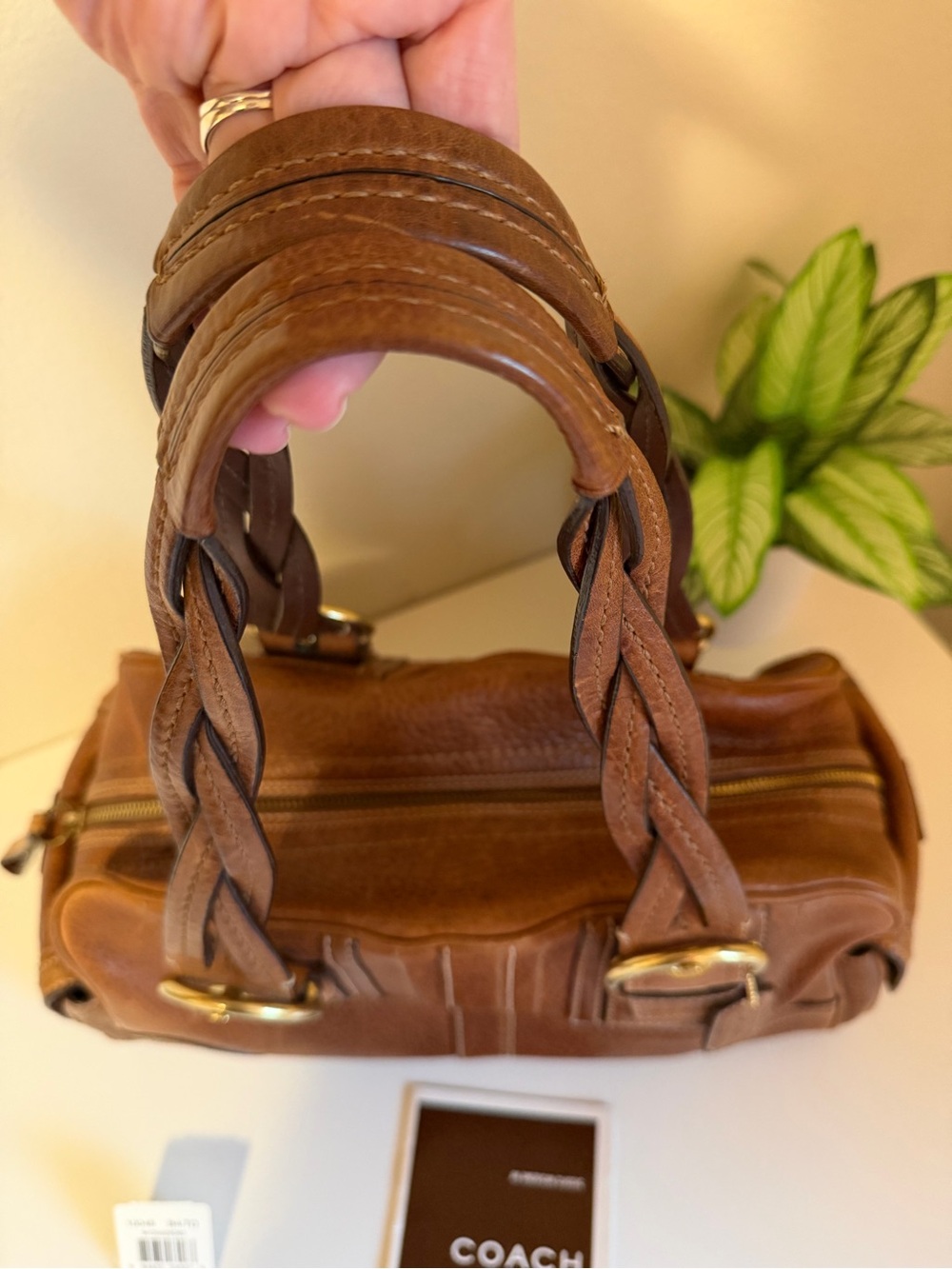 Coach Mia Braided Leather Satchel #10048 Y2K - Picture 3 of 14